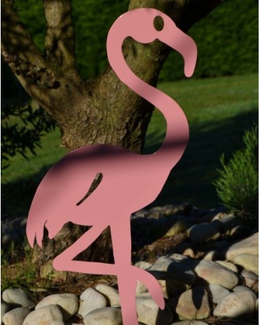 Décoration de jardin en métal - Flamant rose Lady pink - IDfer