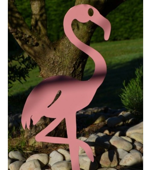 Décoration de jardin en métal - Flamant rose Lady pink - IDfer